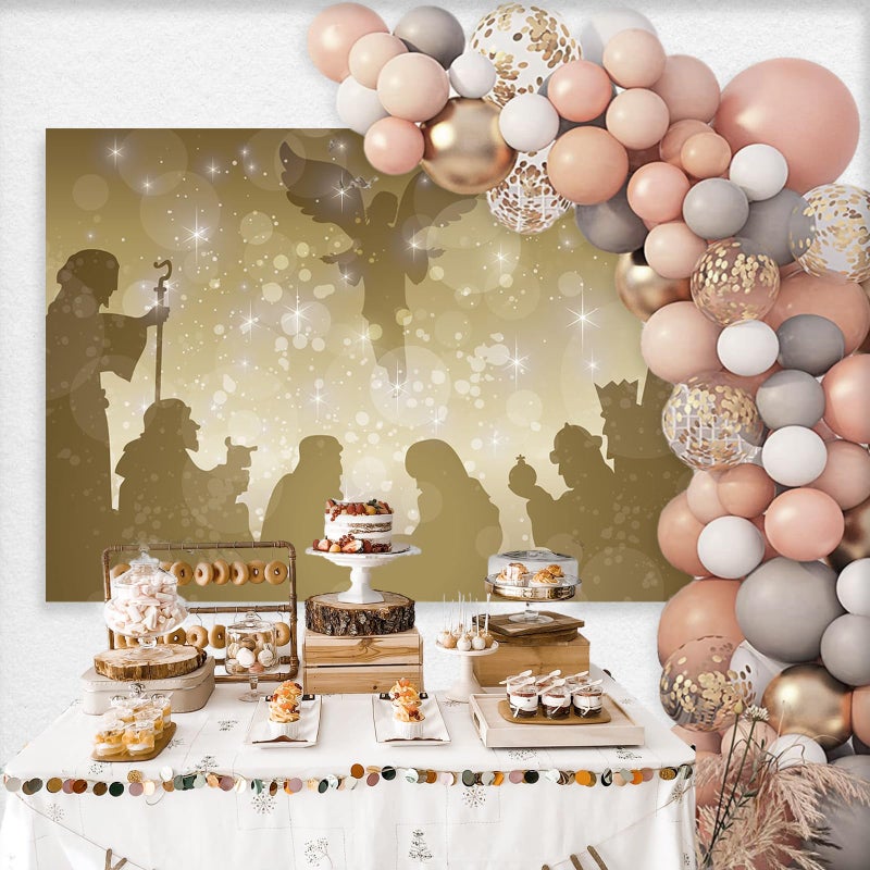 Mocsicka خلفية موكسيكا لميلاد يسوع 7x5 قدم ليلية عيد الميلاد مشهد الميلاد خلفية تصوير طفل المسيح ميلاد يسوع لافتة خلفيات الصور - Image 2